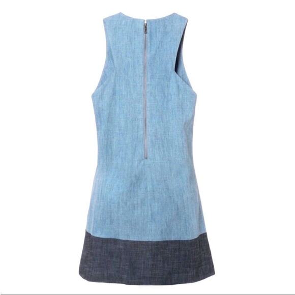 Alice + Olivia Chambray Linen Shift Dress Size XS Blue - Picture 9 of 9